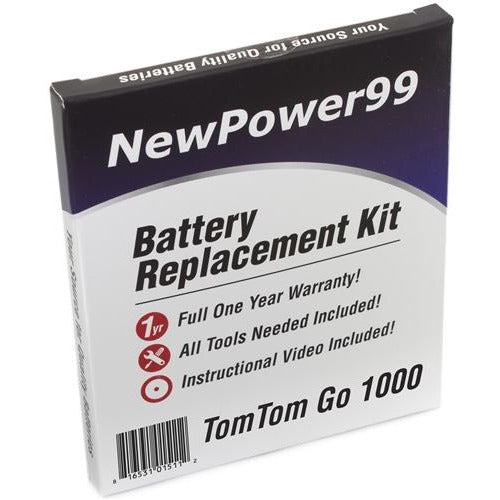 TomTom Go 1000 Battery Replacement Kit with Tools, Video Instructions, Extended Life Battery and Full One Year Warranty - NewPower99 CANADA