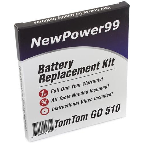 TomTom GO 510 Battery Replacement Kit with Tools, Video Instructions, Extended Life Battery and Full One Year Warranty - NewPower99 CANADA