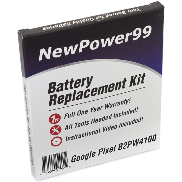 Google Pixel B2PW4100 Battery Replacement Kit with Tools, Video Instructions, Extended Life Battery and Full One Year Warranty