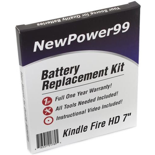 Amazon Kindle Fire HD 7" Battery Replacement Kit with Tools, Video Instructions, Extended Life Battery and Full One Year Warranty - NewPower99 CANADA
