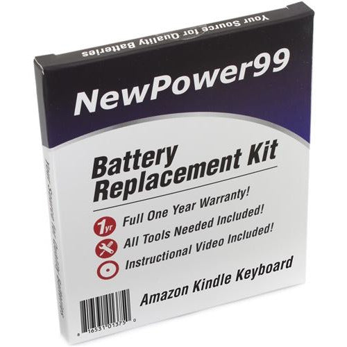 Amazon Kindle Keyboard Battery Replacement Kit with Tools, Video Instructions, Extended Life Battery and Full One Year Warranty - NewPower99 CANADA