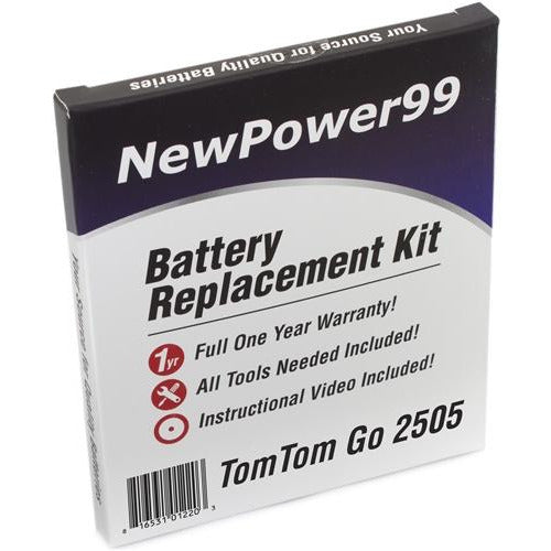 TomTom Go 2505 Battery Replacement Kit with Tools, Video Instructions, Extended Life Battery and Full One Year Warranty - NewPower99 CANADA