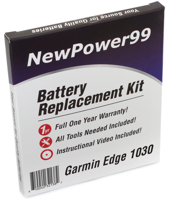 Garmin Edge 1030 Battery Replacement Kit with Tools, Video Instructions, Extended Life Battery and Full One Year Warranty