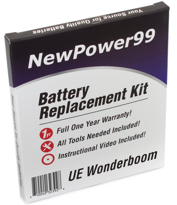 UE WONDERBOOM Battery Replacement Kit with Video Instructions, Installation Tools, Extended Life Battery and Full One Year Warranty - NewPower99 CANADA