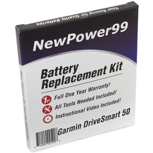 Garmin DriveSmart 50 Battery Replacement Kit with Tools, Video Instructions, Extended Life Battery and Full One Year Warranty - NewPower99 CANADA