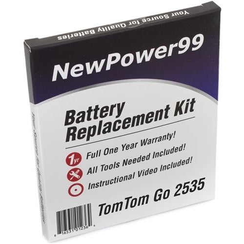 TomTom Go 2535 Battery Replacement Kit with Tools, Video Instructions, Extended Life Battery and Full One Year Warranty - NewPower99 CANADA