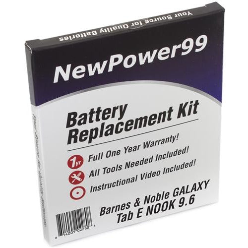 Samsung GALAXY Tab E Nook 9.6" Battery Replacement Kit with Tools, Video Instructions, Extended Life Battery and Full One Year Warranty - NewPower99 CANADA