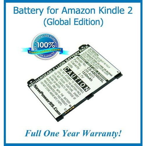The Amazon Kindle 2 (Global Edition) Battery Replacement Kit with Tools, Video Instructions, Extended Life Battery and Full One Year Warranty - NewPower99 CANADA