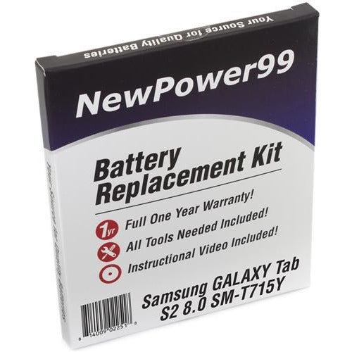 Samsung GALAXY Tab S2 8.0 SM-T715Y Battery Replacement Kit with Tools, Video Instructions, Extended Life Battery and Full One Year Warranty - NewPower99 CANADA