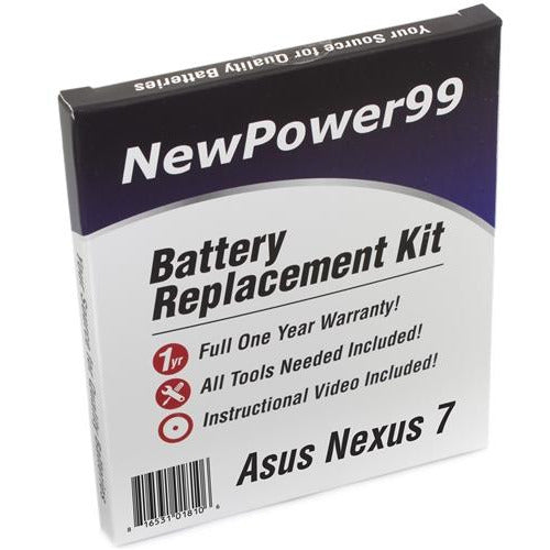 Asus Nexus 7 Battery Replacement Kit with Tools, Video Instructions, Extended Life Battery and Full One Year Warranty - NewPower99 CANADA