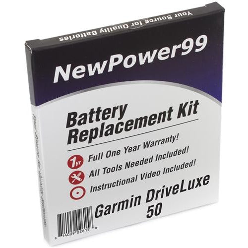 Garmin DriveLuxe 50 Battery Replacement Kit with Tools, Video Instructions, Extended Life Battery and Full One Year Warranty - NewPower99 CANADA