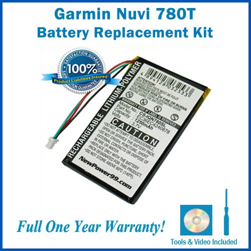 Battery Replacement Kit For The Garmin Nuvi 780T GPS - NewPower99 CANADA