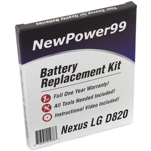 Nexus LG D820 Battery Replacement Kit with Tools, Video Instructions, Extended Life Battery and Full One Year Warranty - NewPower99 CANADA