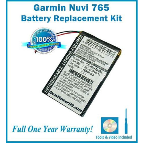 Garmin Nuvi 765 Battery Replacement Kit with Tools, Video Instructions, Extended Life Battery and Full One Year Warranty - NewPower99 CANADA