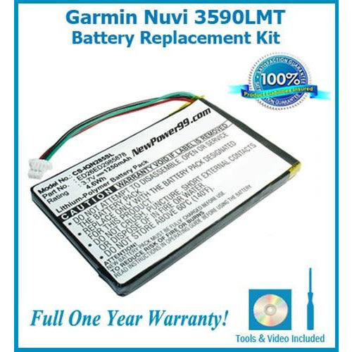 Garmin Nuvi 3590LMT Battery Replacement Kit with Tools, Video Instructions, Extended Life Battery and Full One Year Warranty - NewPower99 CANADA