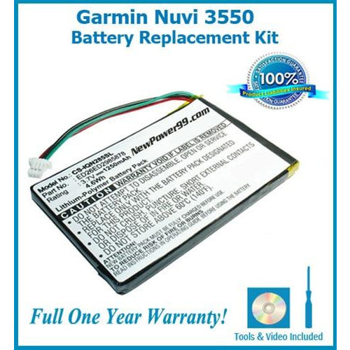 Garmin Nuvi 3550 Battery Replacement Kit with Tools, Video Instructions, Extended Life Battery and Full One Year Warranty - NewPower99 CANADA