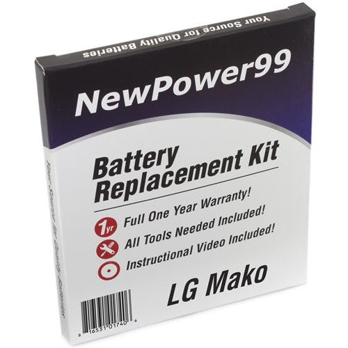 LG Mako Battery Replacement Kit with Tools, Video Instructions, Extended Life Battery and Full One Year Warranty - NewPower99 CANADA