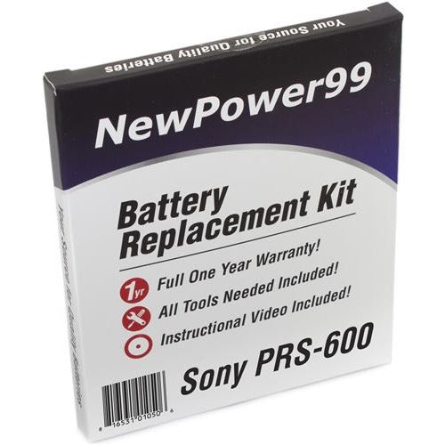 Sony Portable Reader PRS-600 (Sony PRS 600) Battery Replacement Kit with Tools, Video Instructions, Extended Life Battery and Full One Year Warranty - NewPower99 CANADA