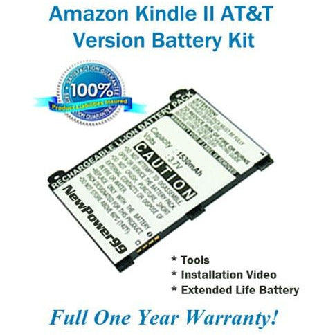 Amazon Kindle 2 (AT&T Version) Battery Replacement Kit with Video Instructions, Extended Life Battery and Full One Year Warranty - NewPower99 CANADA