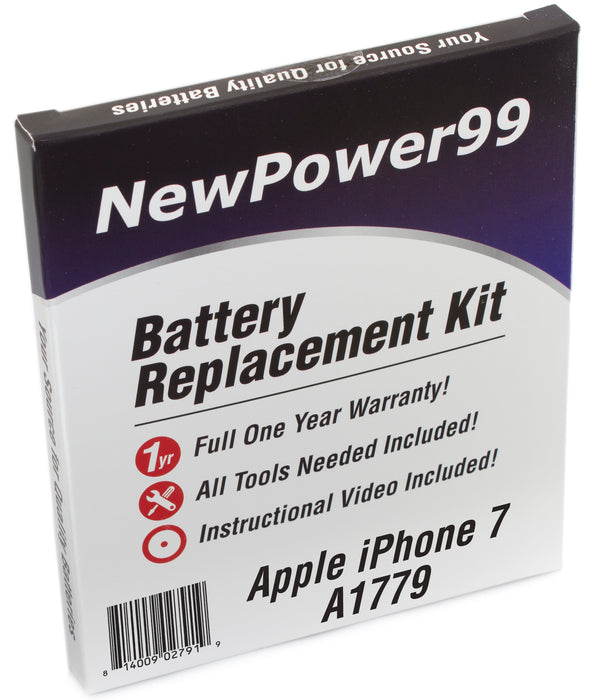 Apple iPhone 7 A1779 Battery Replacement Kit with Tools, Video Instructions and Extended Life Battery