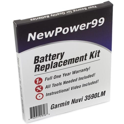 Garmin Nuvi 3590LM Battery Replacement Kit with Tools, Video Instructions, Extended Life Battery and Full One Year Warranty - NewPower99 CANADA