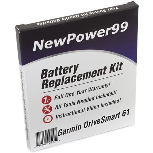 Garmin DriveSmart 61 Battery Replacement Kit with Tools, Video Instructions, Extended Life Battery and Full One Year Warranty - NewPower99 CANADA