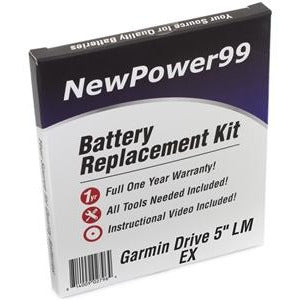 Garmin Drive 5" LM EX Battery Replacement Kit with Tools, Video Instructions, Extended Life Battery and Full One Year Warranty - NewPower99 CANADA