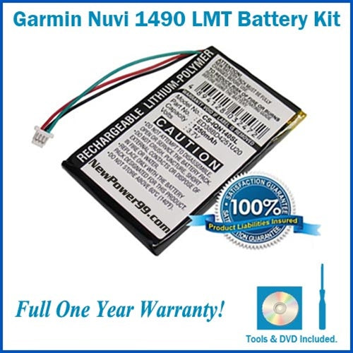 Garmin Nuvi 1490 LMT (Nuvi 1490LMT) Battery Replacement Kit with Tools, Video Instructions, Extended Life Battery and Full One Year Warranty - NewPower99 CANADA