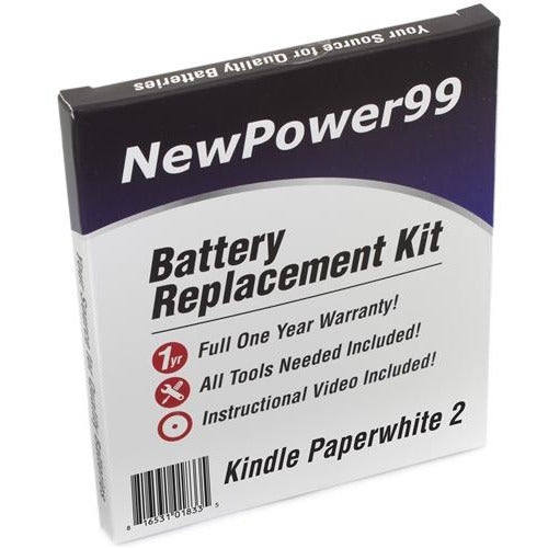Amazon Kindle Paperwhite 2 Battery Replacement Kit with Tools, Video Instructions, Extended Life Battery and Full One Year Warranty - NewPower99 CANADA