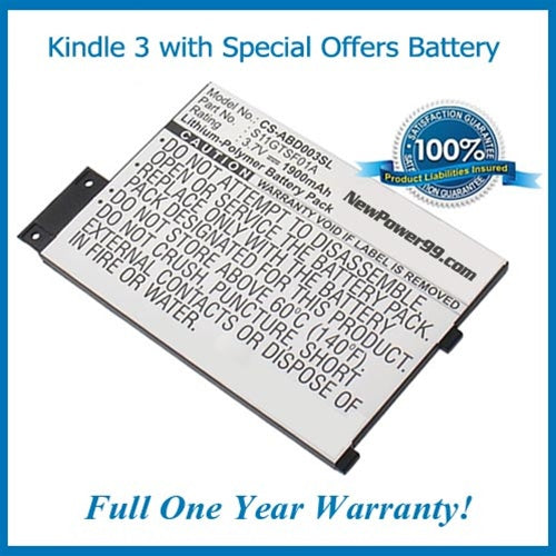 Battery Replacement Kit For The Amazon Kindle 3 with Special Offers - NewPower99 CANADA