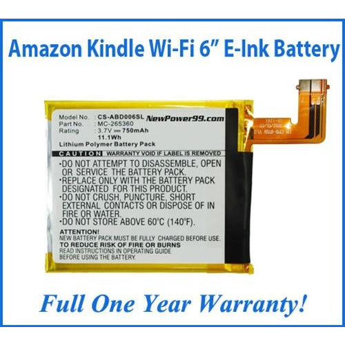 Amazon Kindle Wi-Fi 6" E Ink Display (Kindle 4) Battery Replacement Kit with Tools, Video Instructions, Extended Life Battery and Full One Year Warranty - NewPower99 CANADA